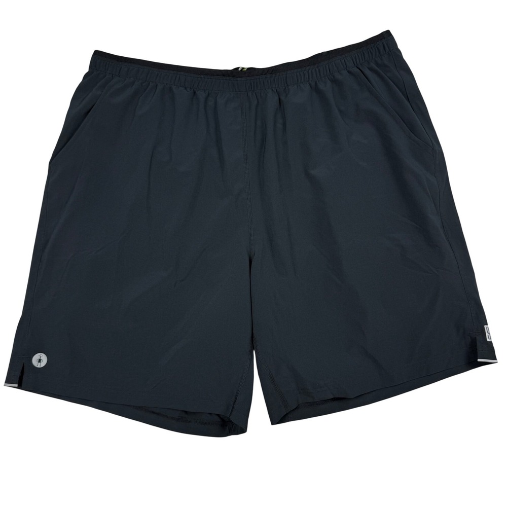 Smartwool Mens Active Lined Shorts Black Merino Wool Blend XL Running Gym 7in